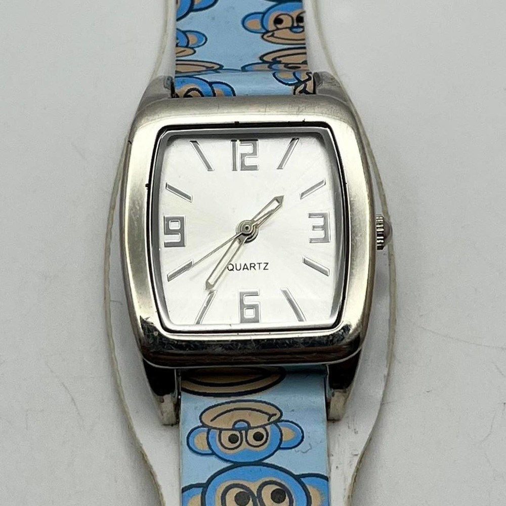 Silver blue monkey watch